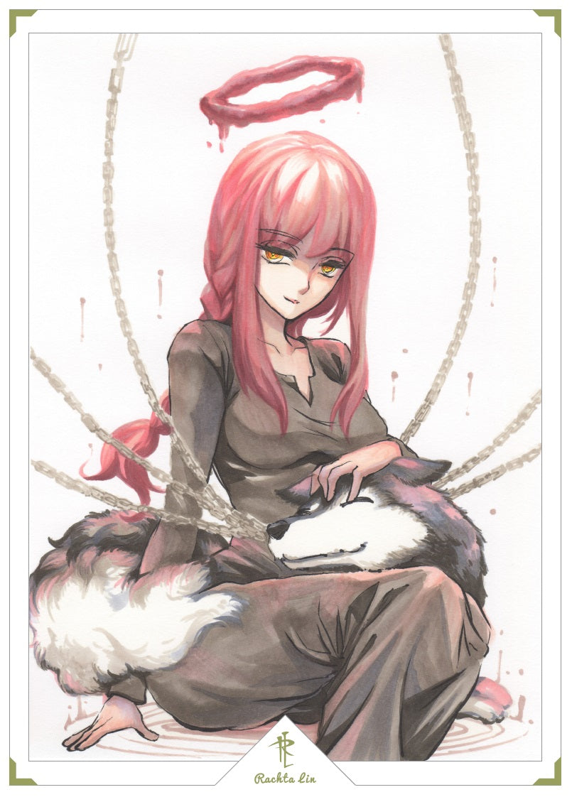 Chainsaw Man - Makima With Dog Art Print