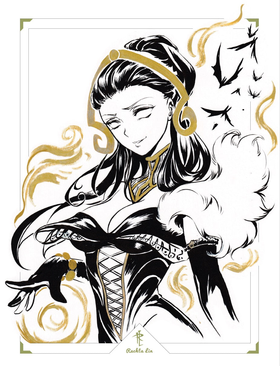 Magic The Gathering - Liliana (Gold) Art Print