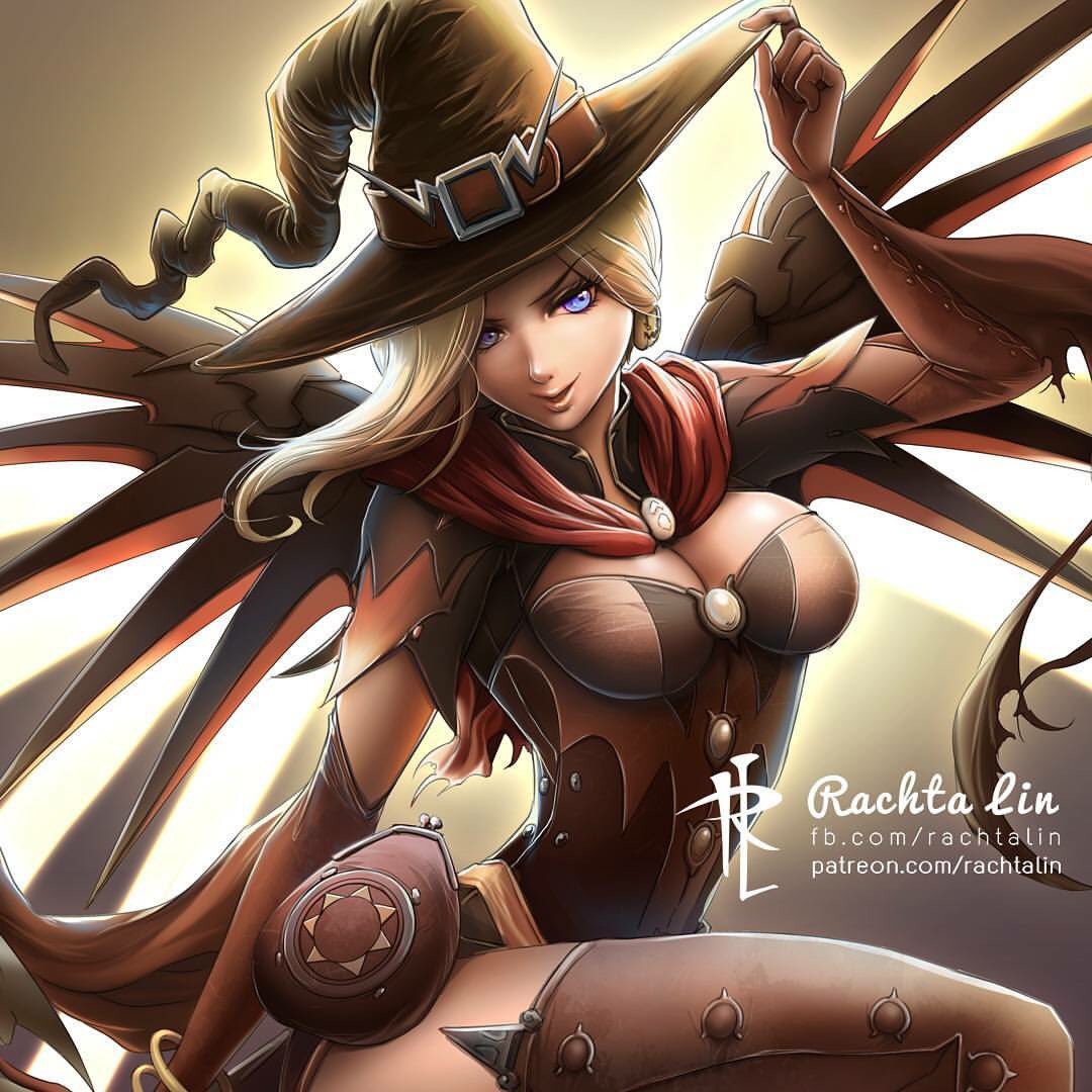 Overwatch - Witch Mercy Art Print