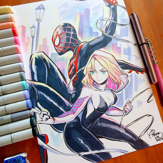 Marvel - Miles Morales & Spider-Gwen Art Print